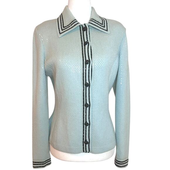 St. John Jackets & Blazers - St. John Evening Santana Knit Jacket Mint Green 8